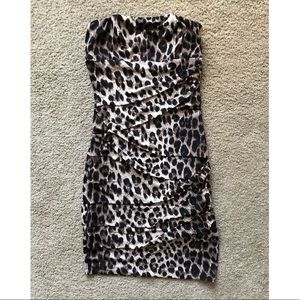 Forever 21 Cheetah Print Strapless Bandage Dress